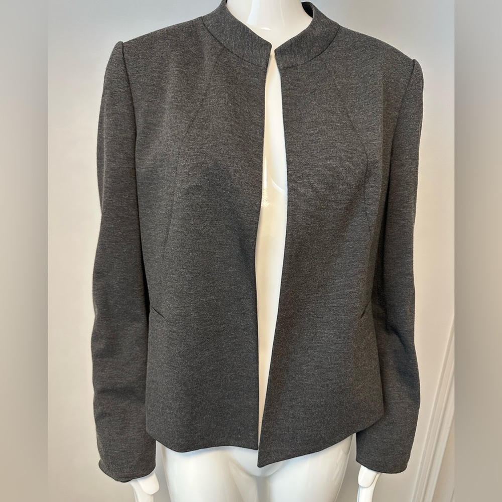 Kasper Charcoal Open-Front Blazer